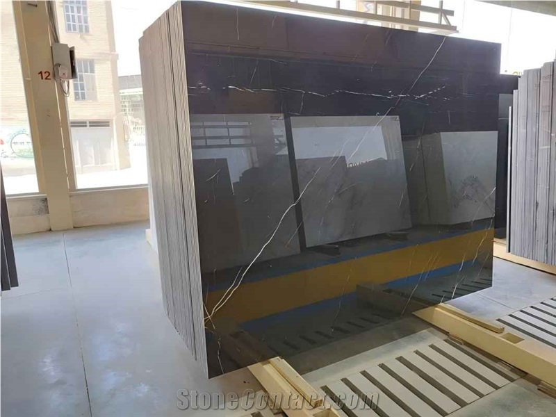 Black Roz Marble Slab And Tiles