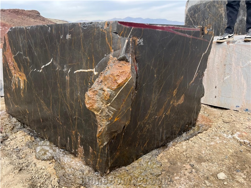 Persian Golden Galaxy Marble Rough Block