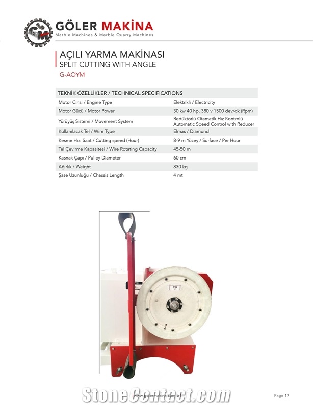 Quarry Wire Saw Split Cutting With Angle G-AOYM
