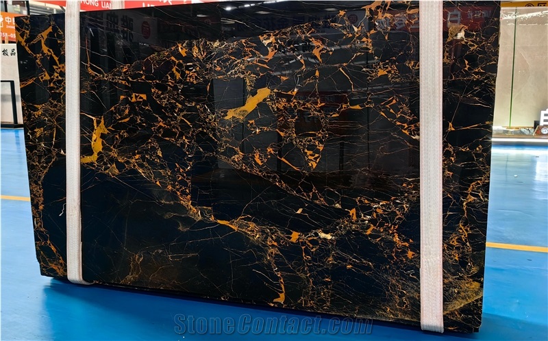 Golden Portoro Marble Gold And Black Marble Slabs