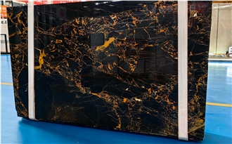 Golden Portoro Marble Gold And Black Marble Slabs