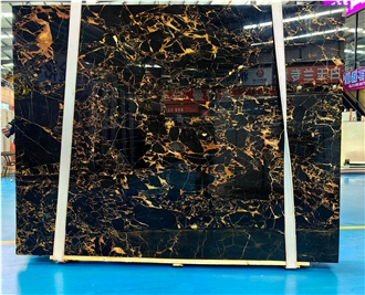 Golden Portoro Marble Gold And Black Marble Slabs