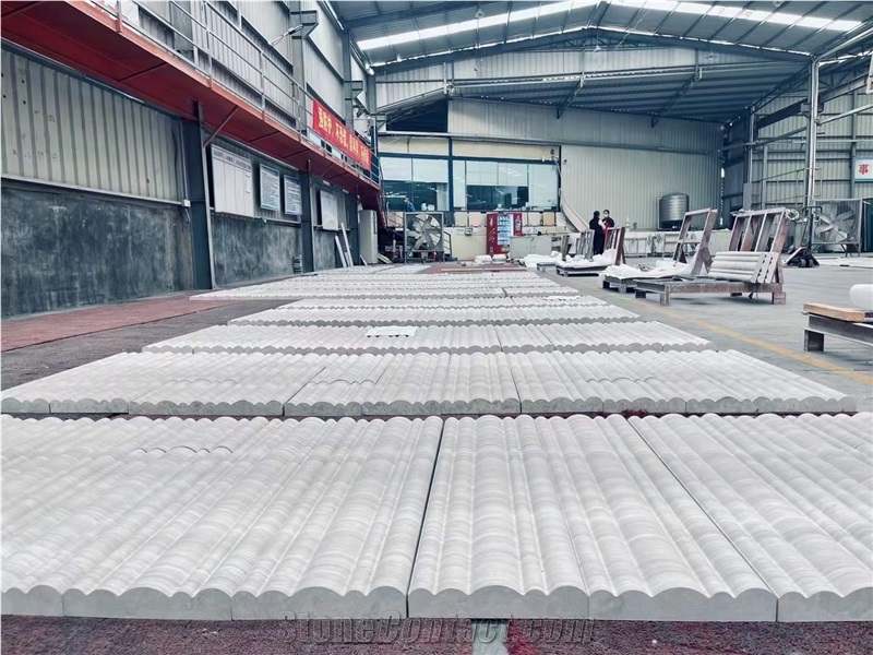 White Wood Grain Marble Polished Floor Tiles
