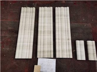 White Wood Grain Marble Polished Floor Tiles