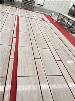 White Wood Grain Marble Polished Floor Tiles