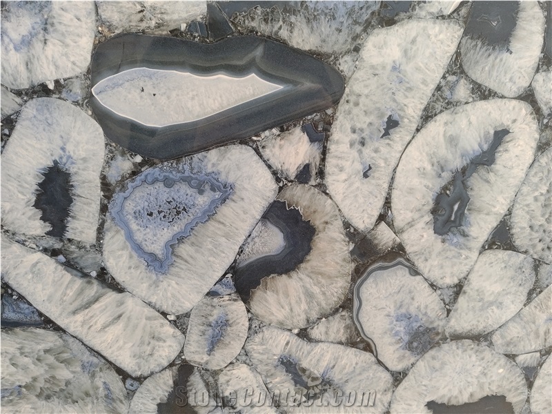 Blue Agate Sintered Stone Slabs For Wall Decor
