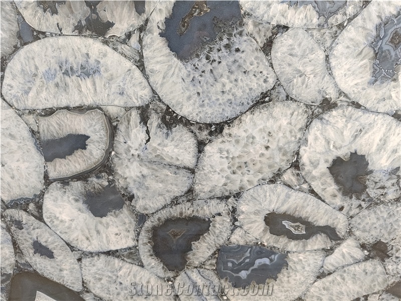 Blue Agate Sintered Stone Slabs For Wall Decor