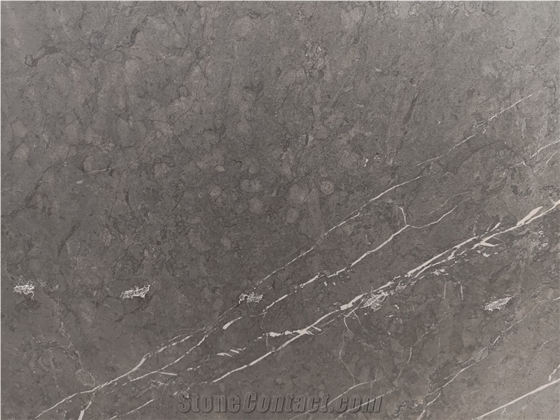 Cloudy Grey Sintered Stone Slabs For Bathroom Flooring