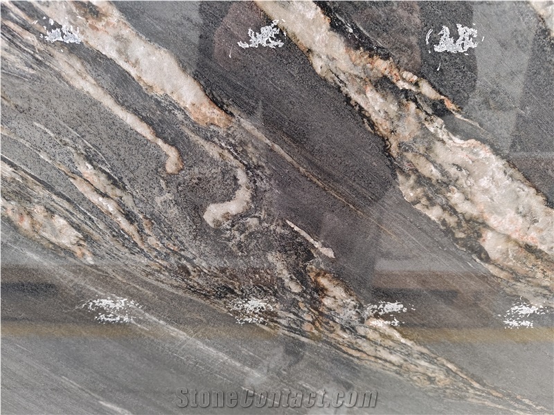 Gold Magma Sintered Stone Slabs For Accent Wall