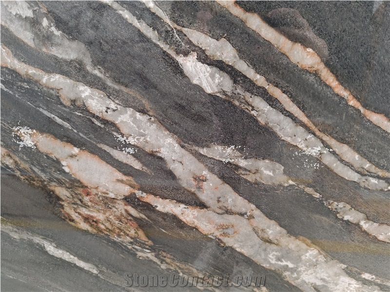 Gold Magma Sintered Stone Slabs For Accent Wall