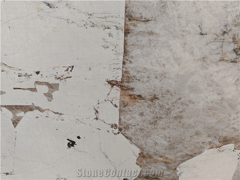 Pandora White Sintered Stone Slabs For Living Room Wall