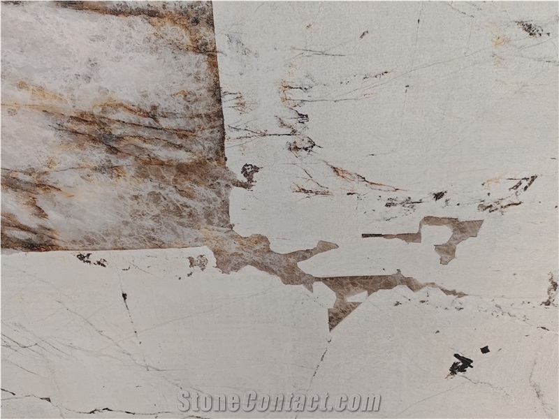 Pandora White Sintered Stone Slabs For Living Room Wall