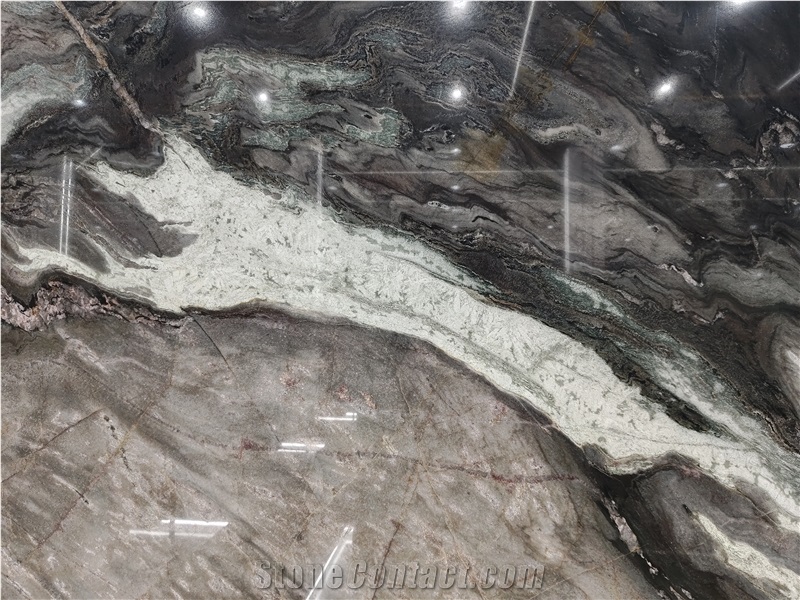 Dragon Quartzite Slabs For Bootmatched Accent Wall