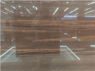 Red Wood Grain Marble Slabs Polished Surface 20Mm Thick