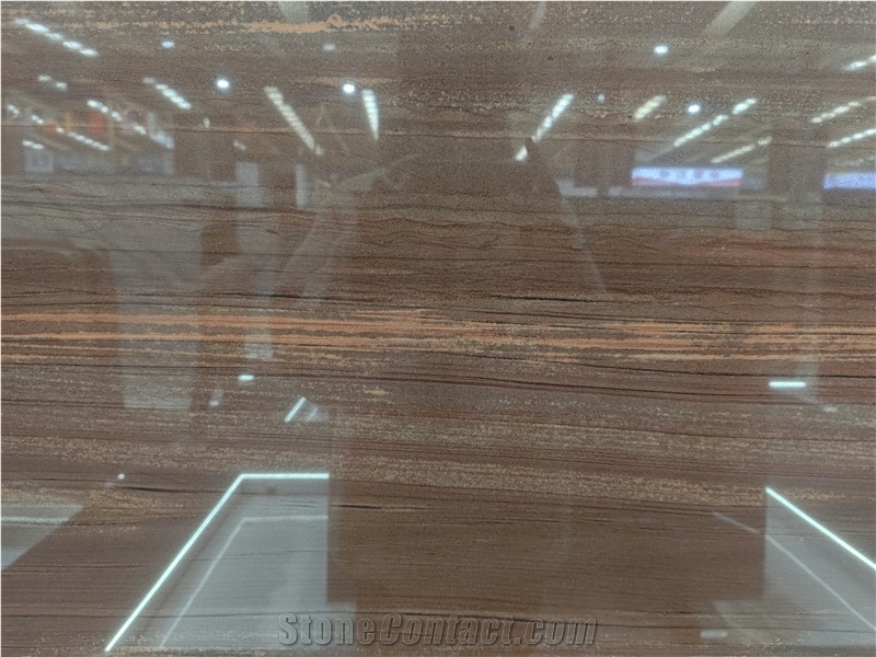 Red Wood Grain Marble Slabs Polished Surface 20Mm Thick