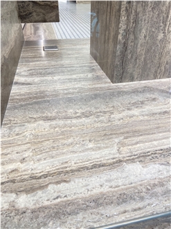 Silver Travertine Slabs For Wall Decor