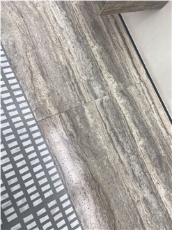 Silver Travertine Slabs For Wall Decor