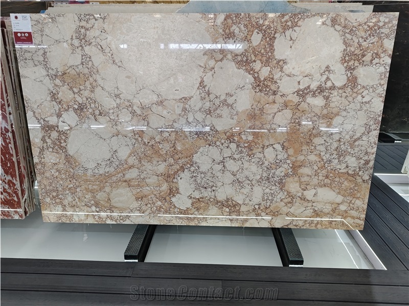 White Rosalia Italian Marble Slabs For Luxury Flooring Decor