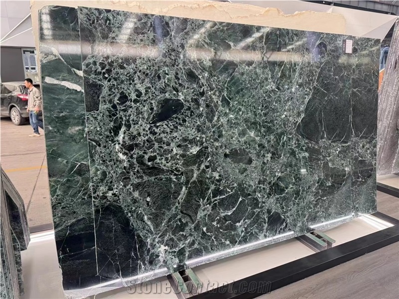 Polished  Italy Green Marble Verde Alpi Marble Slabs