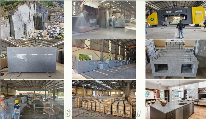 Vietnam Granite Slabs - Luna Pearl/Luna White