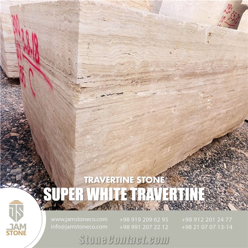 Super White Travertine Blocks