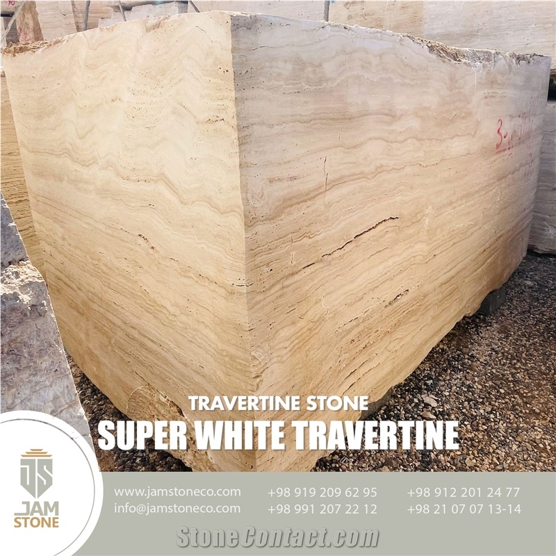 Super White Travertine Blocks
