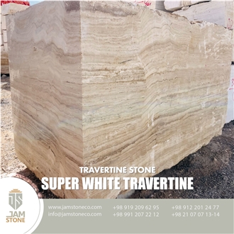 Super White Travertine Blocks