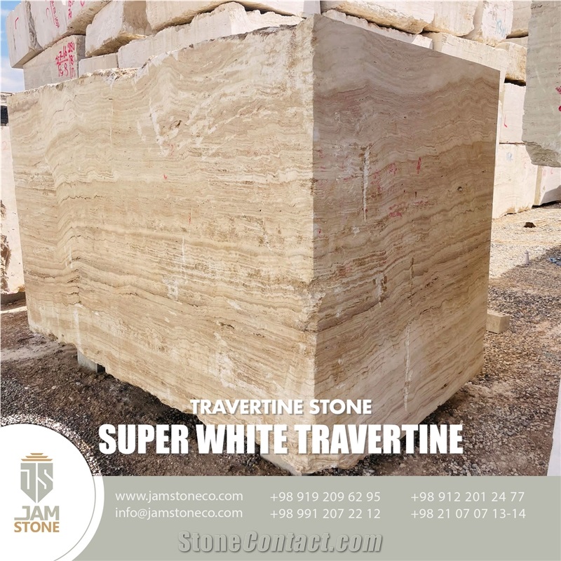 Super White Travertine Blocks