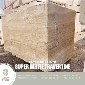 Super White Travertine Blocks