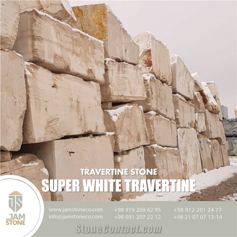 Super White Travertine Blocks