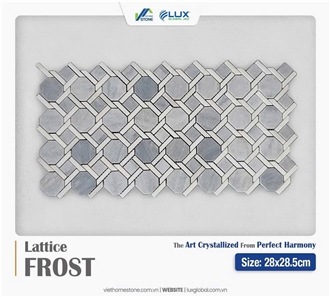 Crystal White Marble Lattice Frost Mosaic Tiles