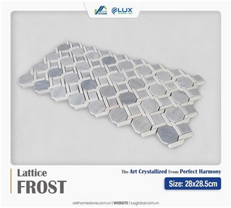 Crystal White Marble Lattice Frost Mosaic Tiles