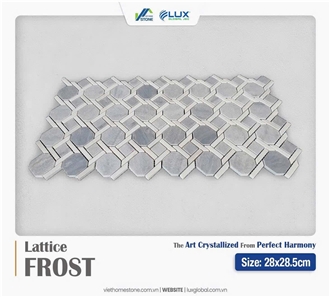 Crystal White Marble Lattice Frost Mosaic Tiles
