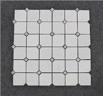 Crystal White Octagon Marble Mosaic Tiles