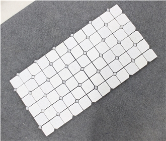 Crystal White Octagon Marble Mosaic Tiles