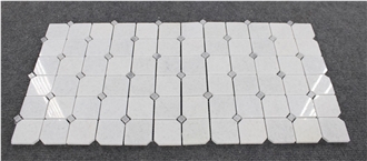 Crystal White Octagon Marble Mosaic Tiles