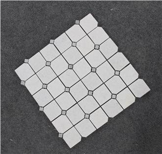 Crystal White Octagon Marble Mosaic Tiles