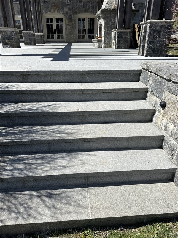 Castle Grey Granite Treads For Stone Steps 2"