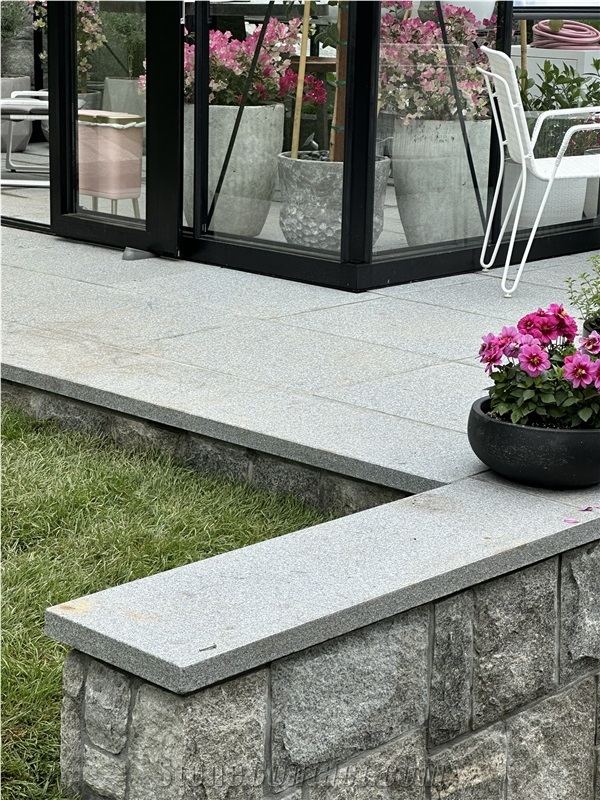 Castle Grey Granite Treads For Stone Steps 2"