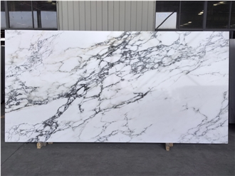 Calacatta Viola Quartz Slabs Printed Gold Marble Stone