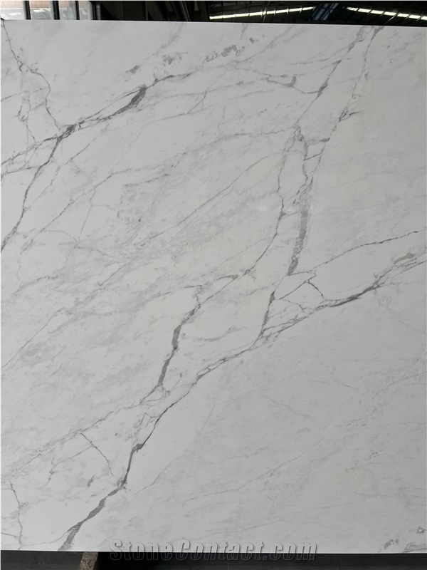Nano Ink 3D Printed Quartz Slabs White Marble Full Body Vein