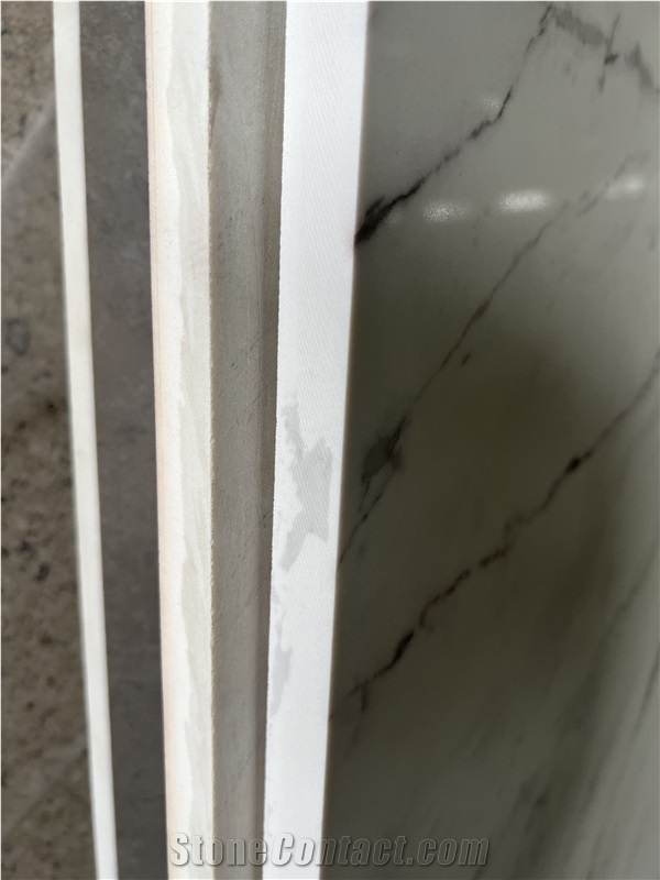 Nano Ink 3D Printed Quartz Slabs White Marble Full Body Vein