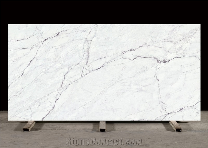 Nano Ink 3D Printed Quartz Slabs White Marble Full Body Vein