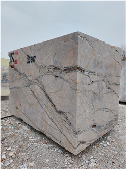 White Platinium River Marble Blocks