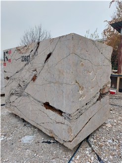 White Platinium River Marble Blocks