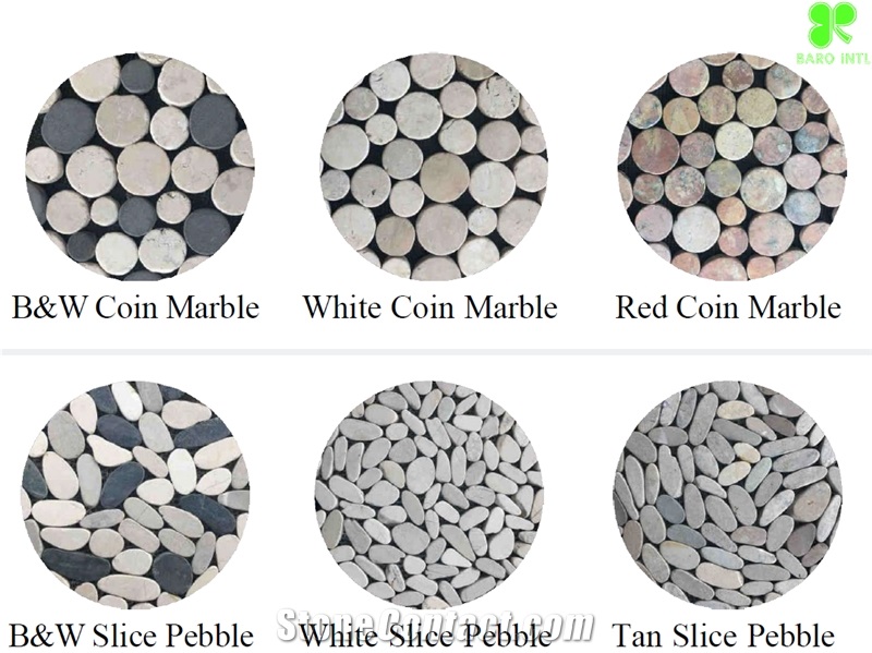 Mosaic Tiles With Natural Stone Chipped Pebbles