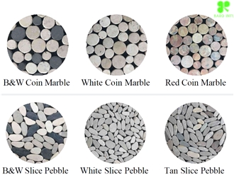 Mosaic Tiles With Natural Stone Chipped Pebbles