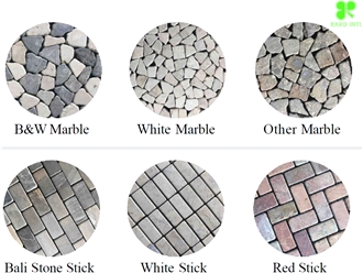 Mosaic Tiles With Natural Stone Chipped Pebbles