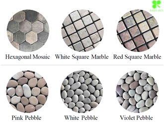 Mosaic Tiles With Natural Stone Chipped Pebbles