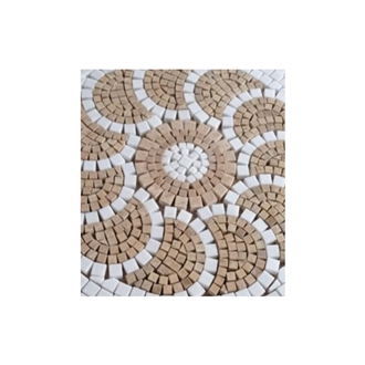 Mixed Marble Mosaic Rosette Medallion Antique Style